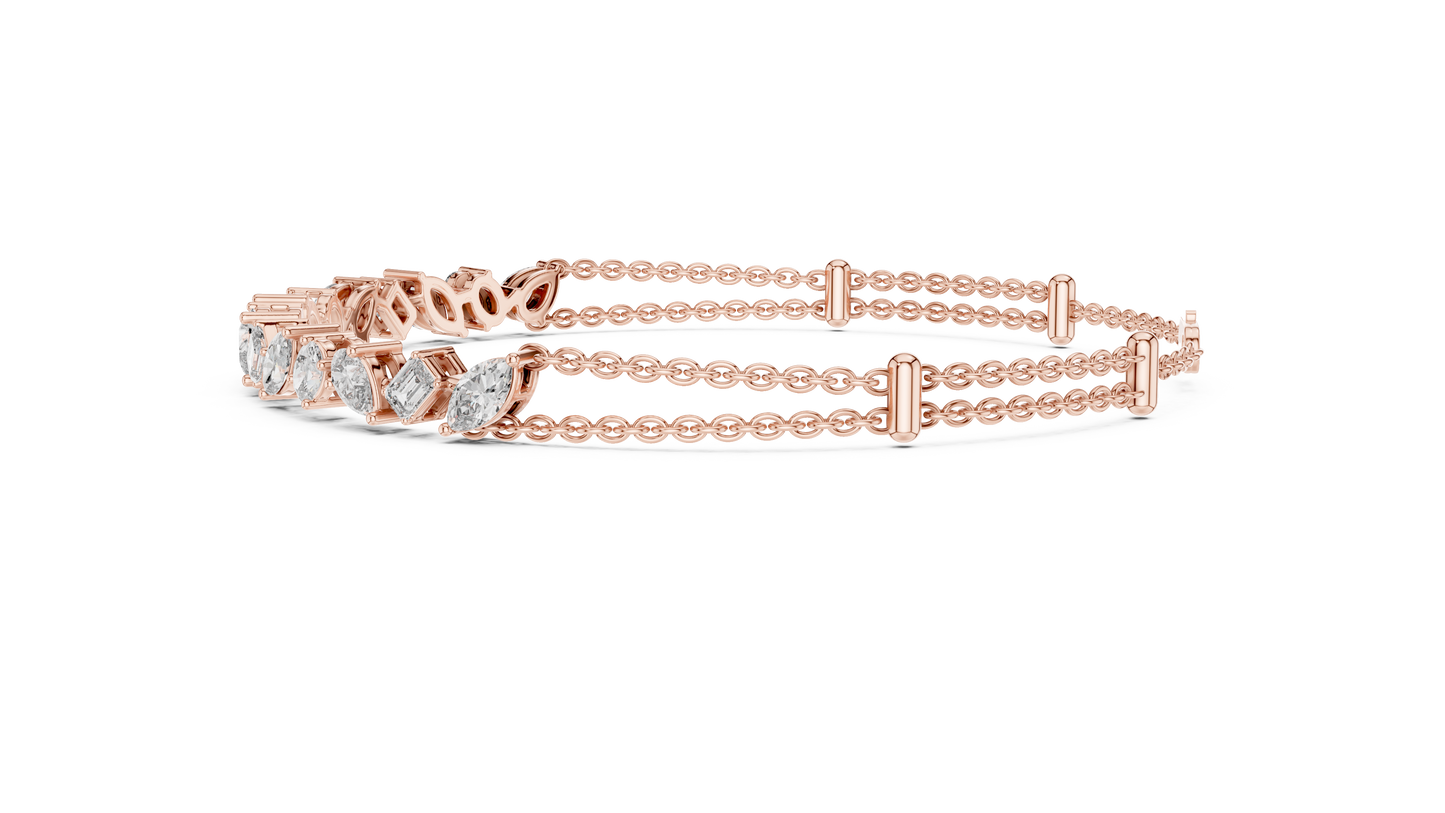 Multi Shape Diamond Chain Bracelet
