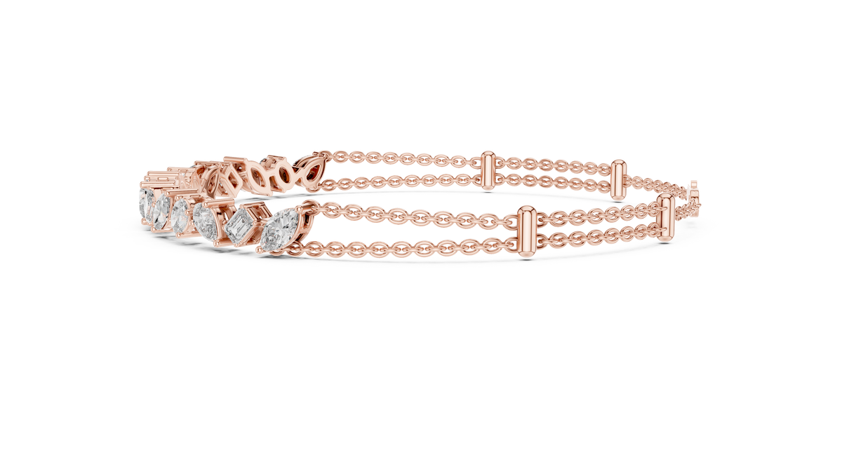 Multi Shape Diamond Chain Bracelet