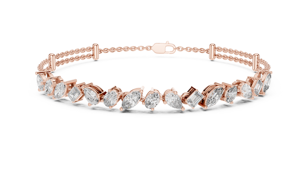 Multi Shape Diamond Chain Bracelet