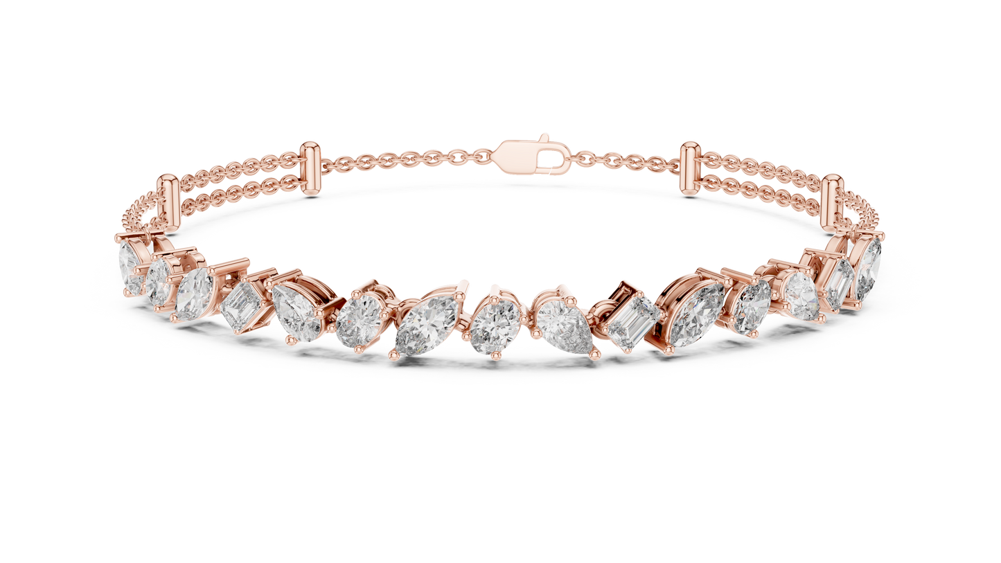 Multi Shape Diamond Chain Bracelet
