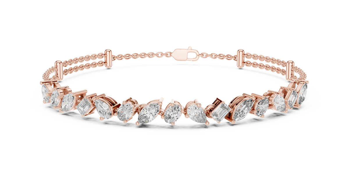 Multi Shape Diamond Chain Bracelet
