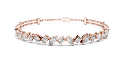 Multi Shape Diamond Chain Bracelet
