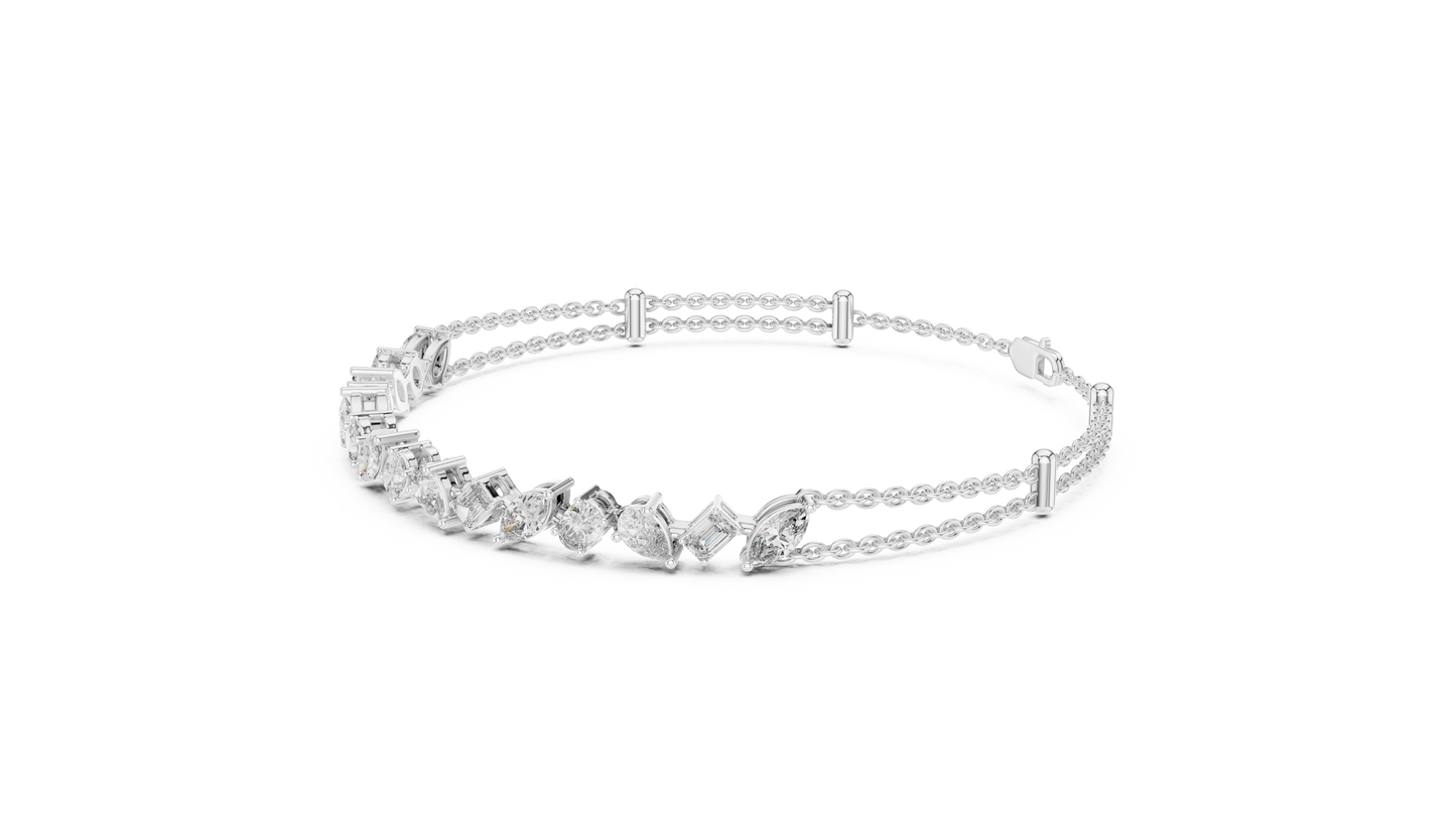 Multi Shape Diamond Chain Bracelet