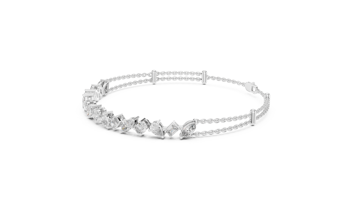 Multi Shape Diamond Chain Bracelet