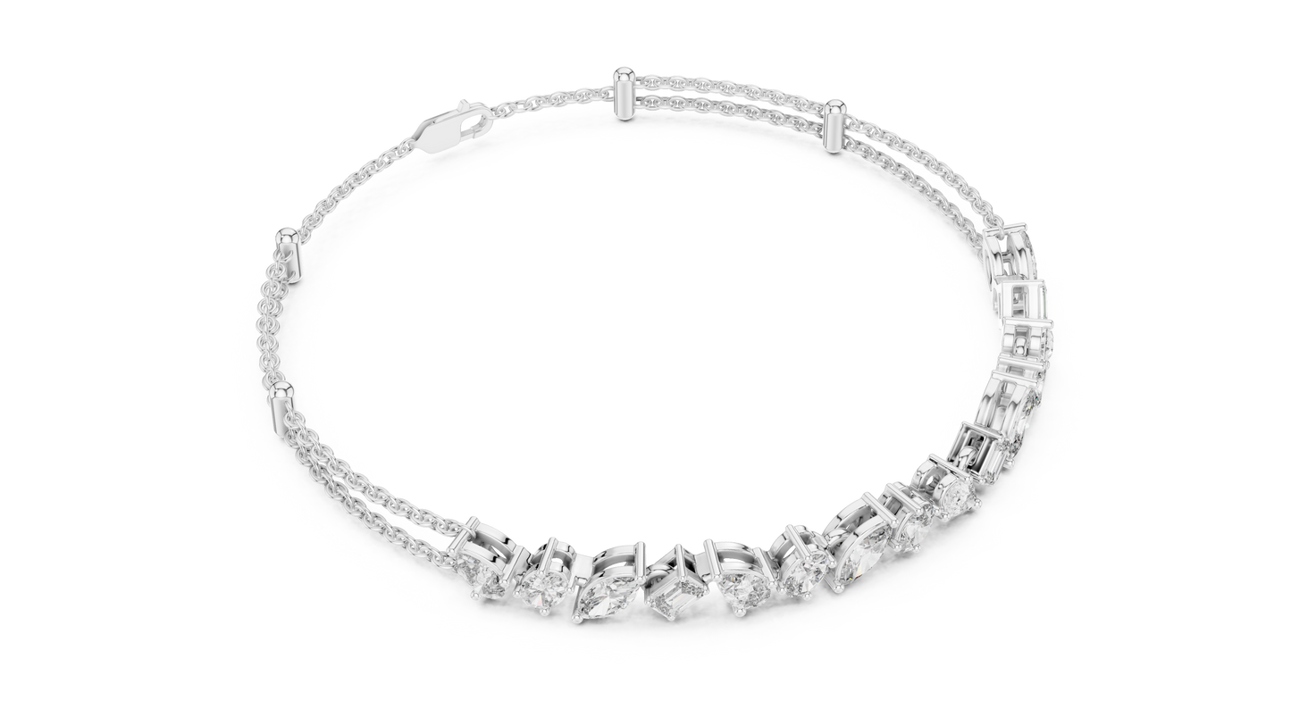 Multi Shape Diamond Chain Bracelet