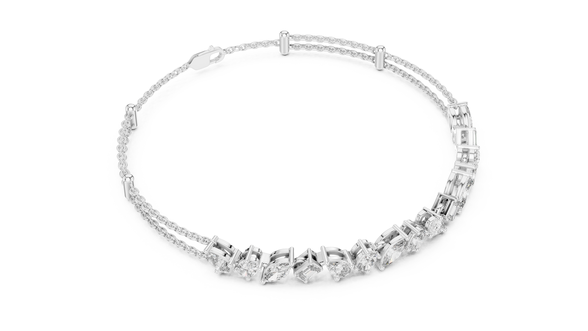 Multi Shape Diamond Chain Bracelet