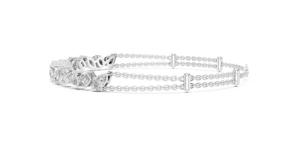 Multi Shape Diamond Chain Bracelet