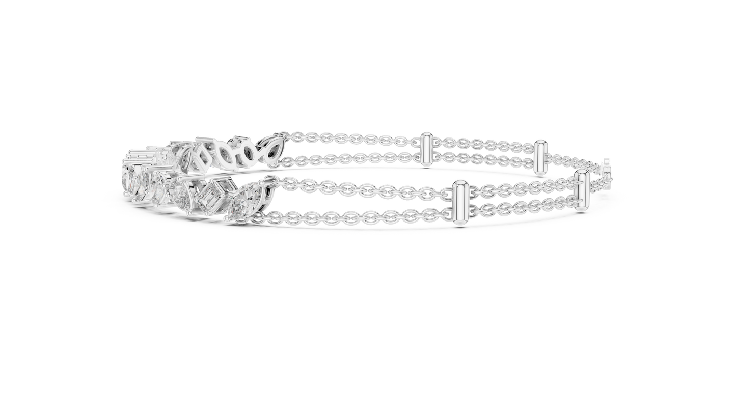 Multi Shape Diamond Chain Bracelet