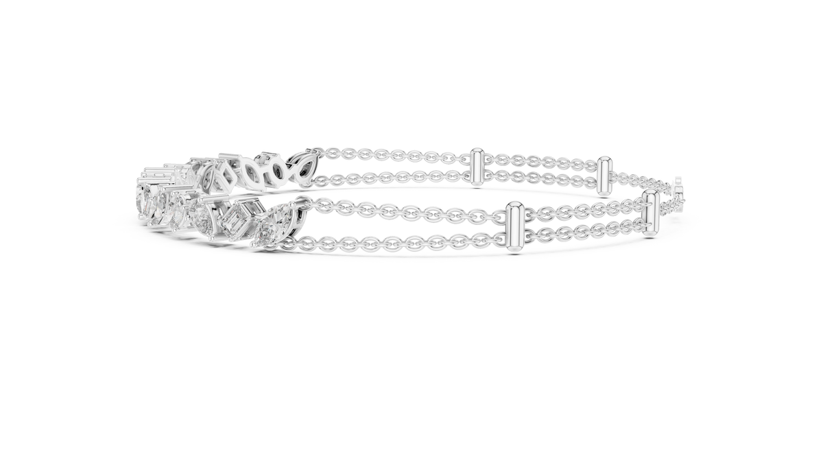 Multi Shape Diamond Chain Bracelet