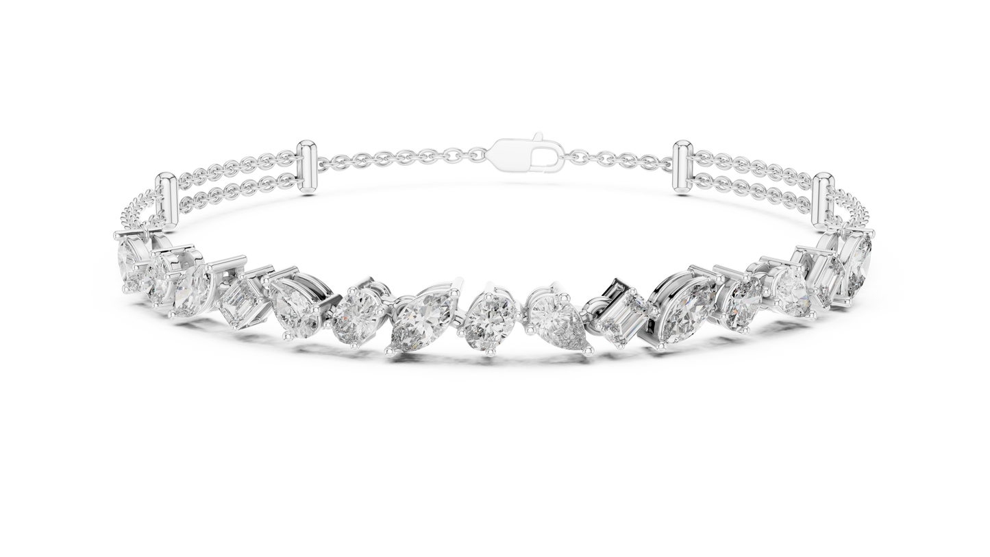 Multi Shape Diamond Chain Bracelet