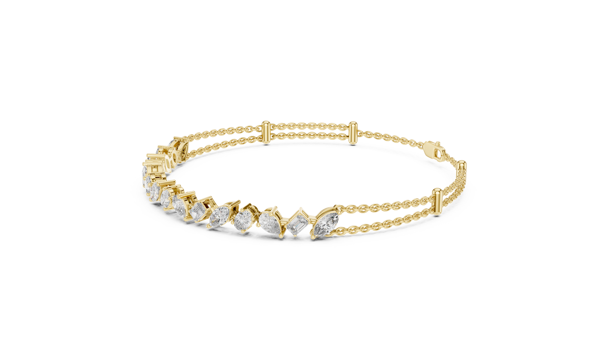 Multi Shape Diamond Chain Bracelet