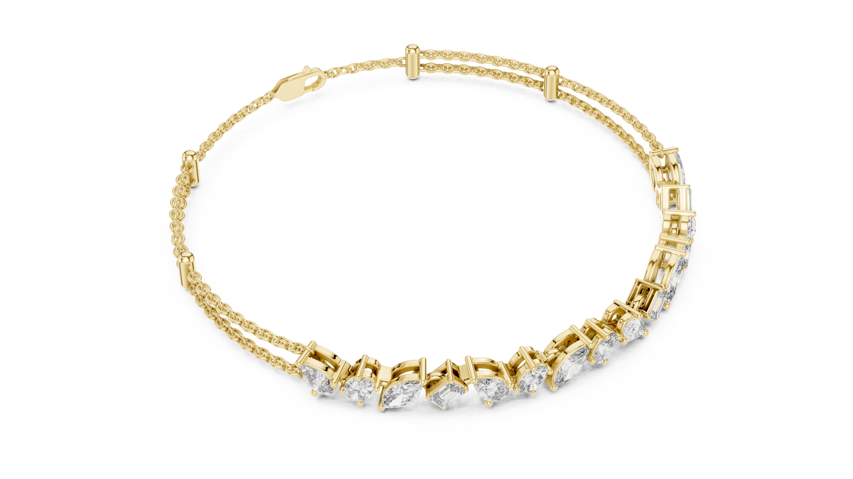 Multi Shape Diamond Chain Bracelet