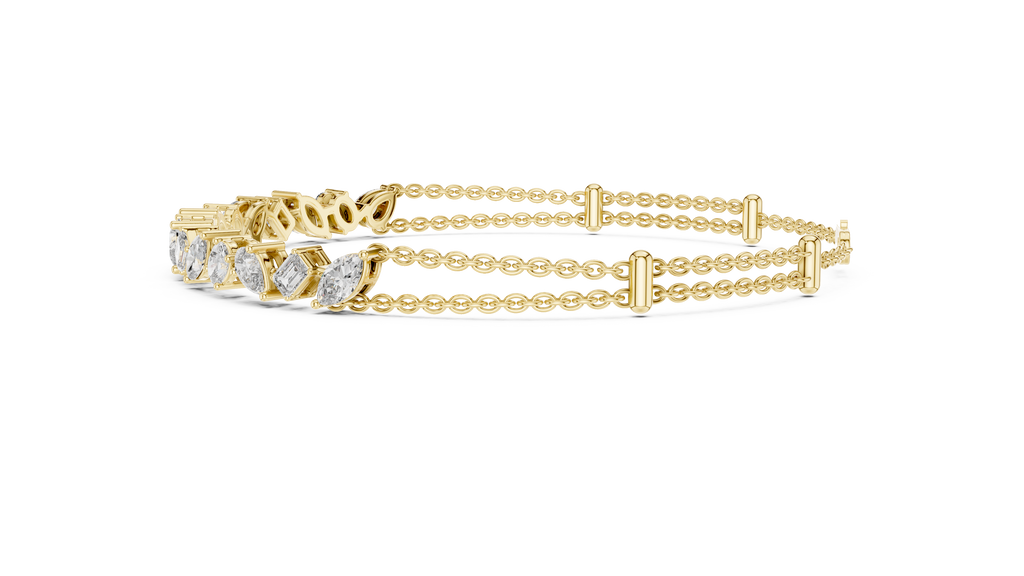 Multi Shape Diamond Chain Bracelet