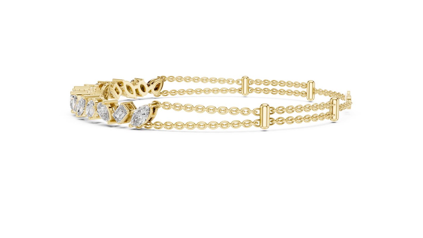 Multi Shape Diamond Chain Bracelet