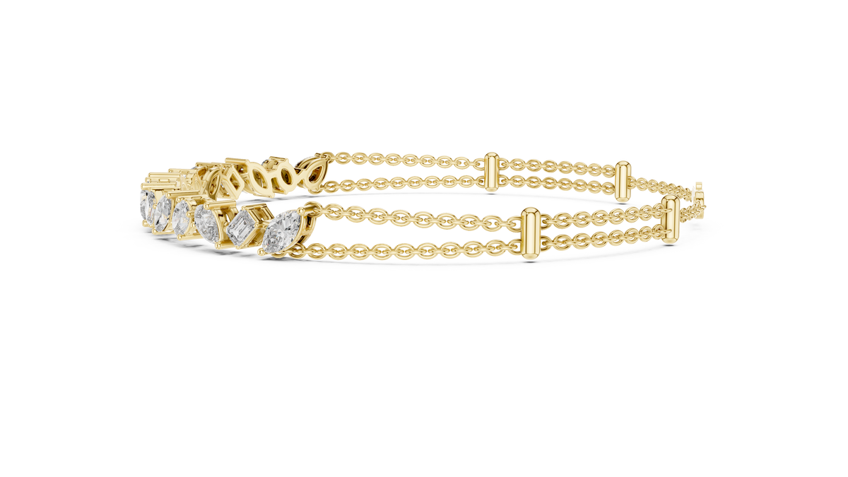 Multi Shape Diamond Chain Bracelet
