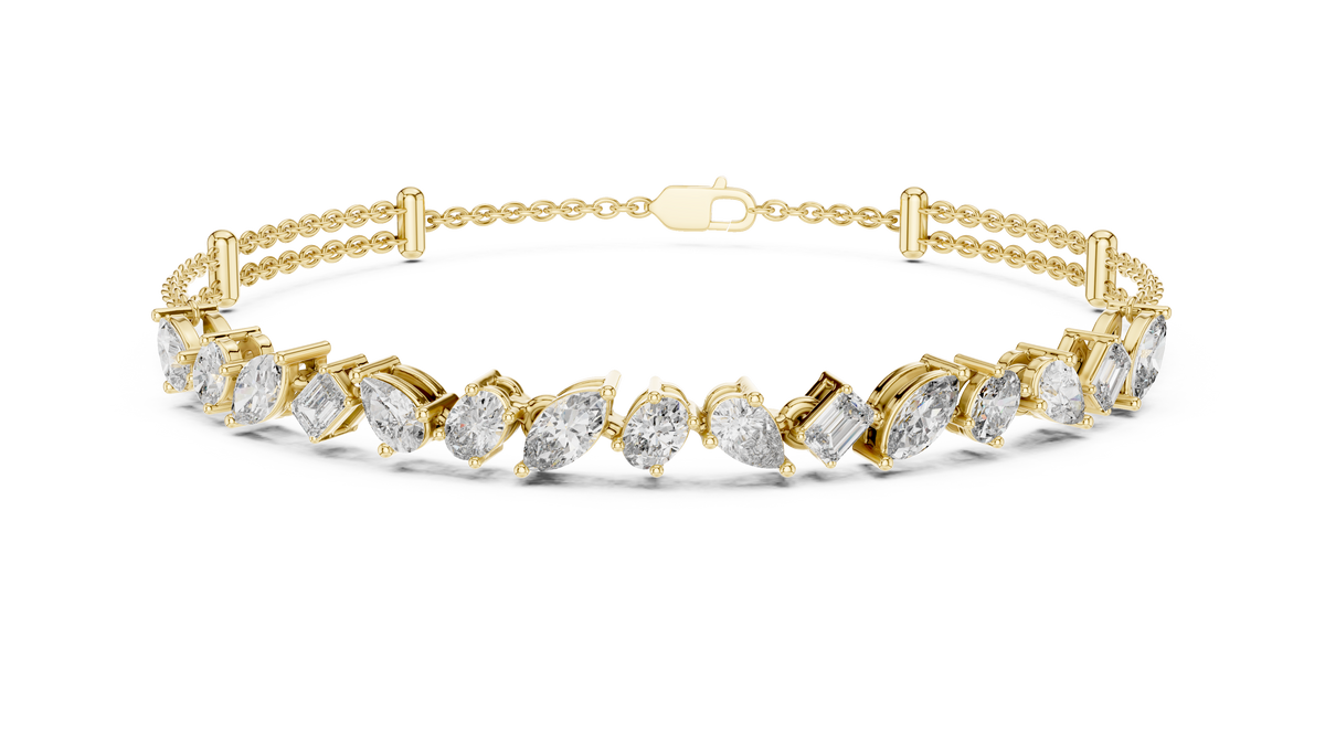 Multi Shape Diamond Chain Bracelet