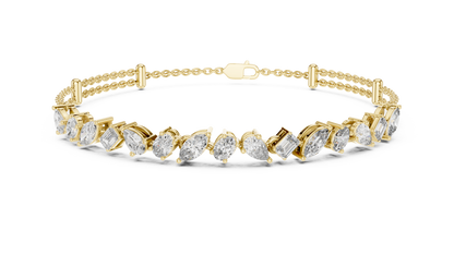 Multi Shape Diamond Chain Bracelet