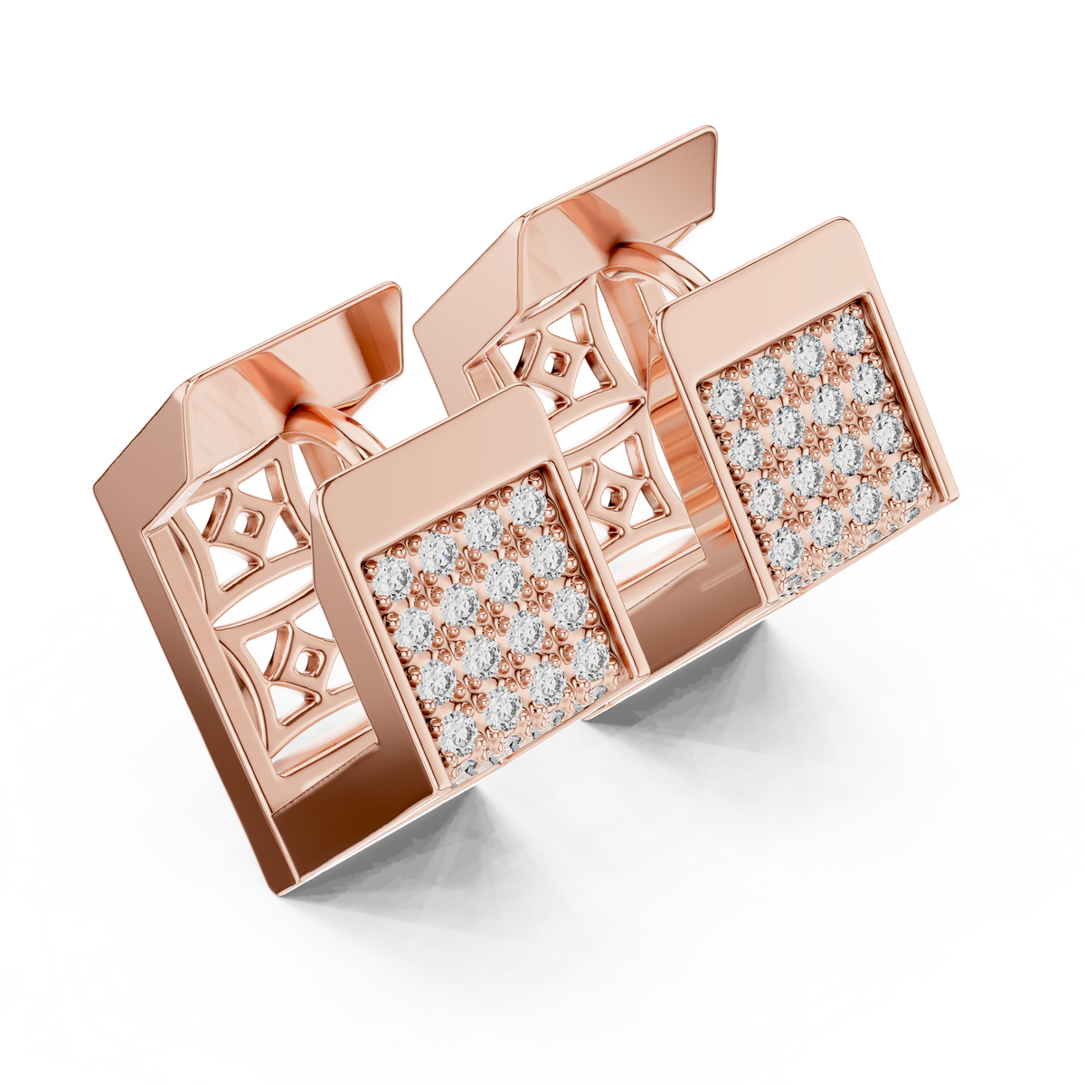 Premium Diamond Hoop Earrings | Stylish Floral Diamond Hoops in Gold