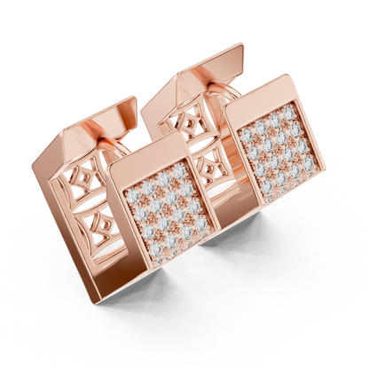 Premium Diamond Hoop Earrings | Stylish Floral Diamond Hoops in Gold