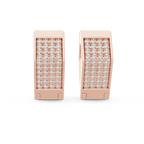 Premium Diamond Hoop Earrings | Stylish Floral Diamond Hoops in Gold
