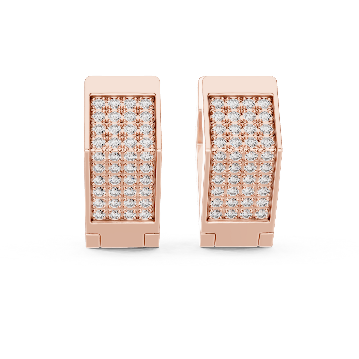 Premium Diamond Hoop Earrings | Stylish Floral Diamond Hoops in Gold