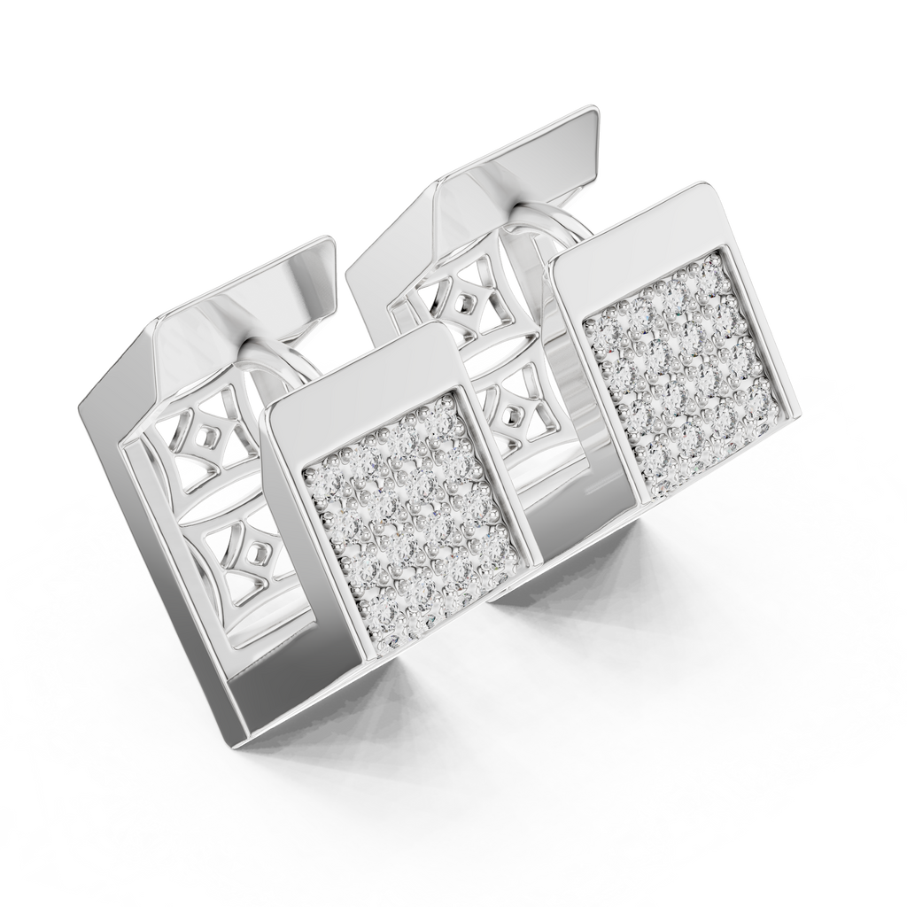 Premium Diamond Hoop Earrings | Stylish Floral Diamond Hoops in Gold