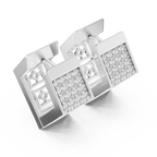 Premium Diamond Hoop Earrings | Stylish Floral Diamond Hoops in Gold