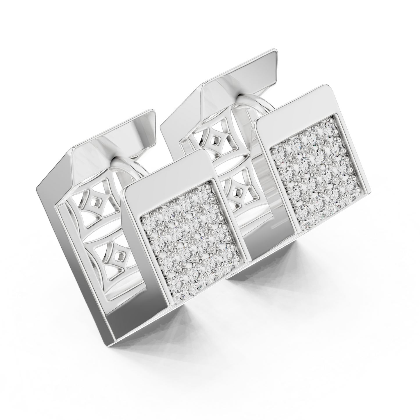 Premium Diamond Hoop Earrings | Stylish Floral Diamond Hoops in Gold