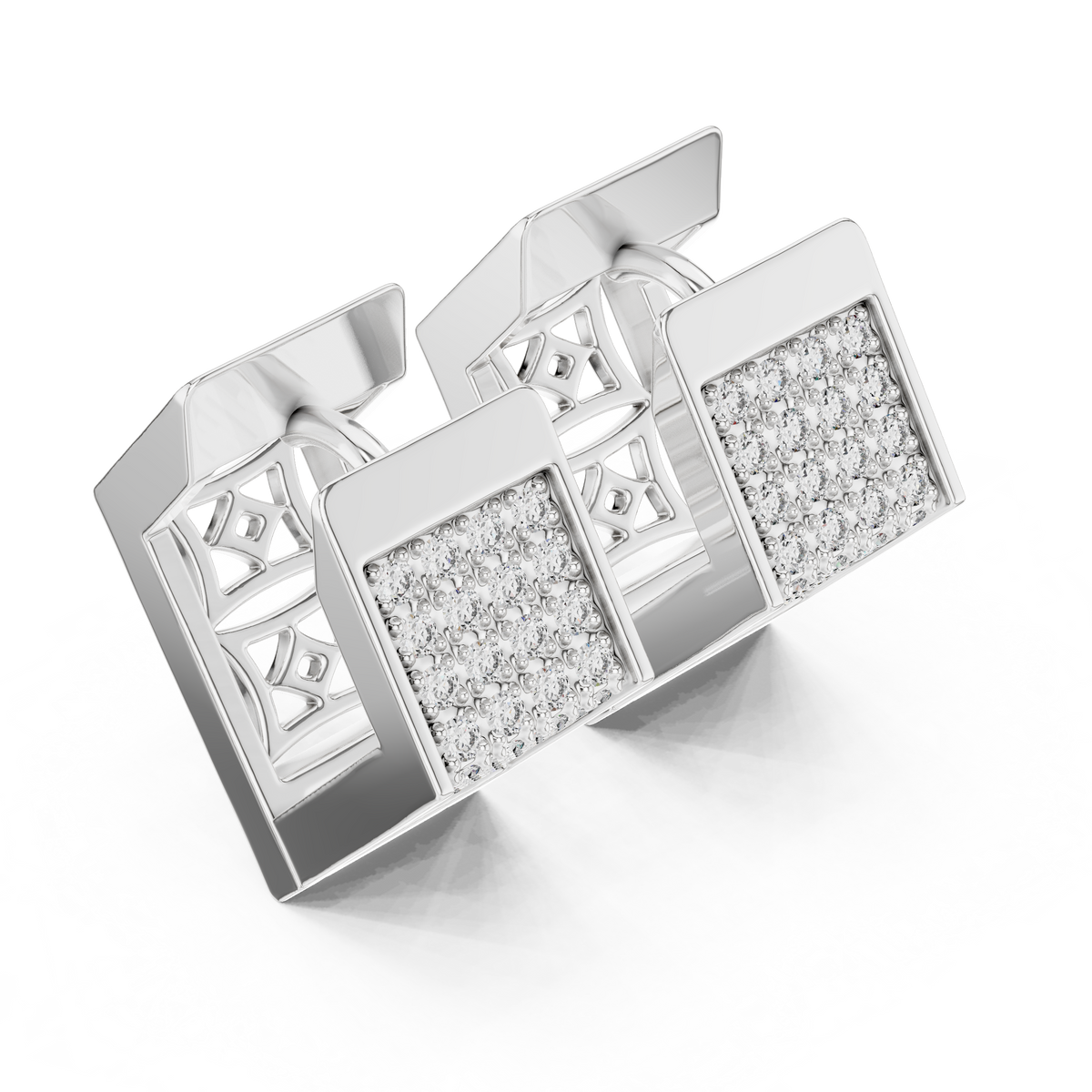 Premium Diamond Hoop Earrings | Stylish Floral Diamond Hoops in Gold