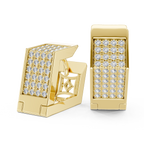 Premium Diamond Hoop Earrings | Stylish Floral Diamond Hoops in Gold