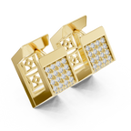Premium Diamond Hoop Earrings | Stylish Floral Diamond Hoops in Gold
