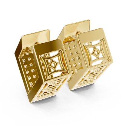 Premium Diamond Hoop Earrings | Stylish Floral Diamond Hoops in Gold