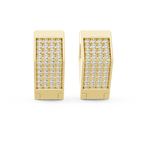 Premium Diamond Hoop Earrings | Stylish Floral Diamond Hoops in Gold