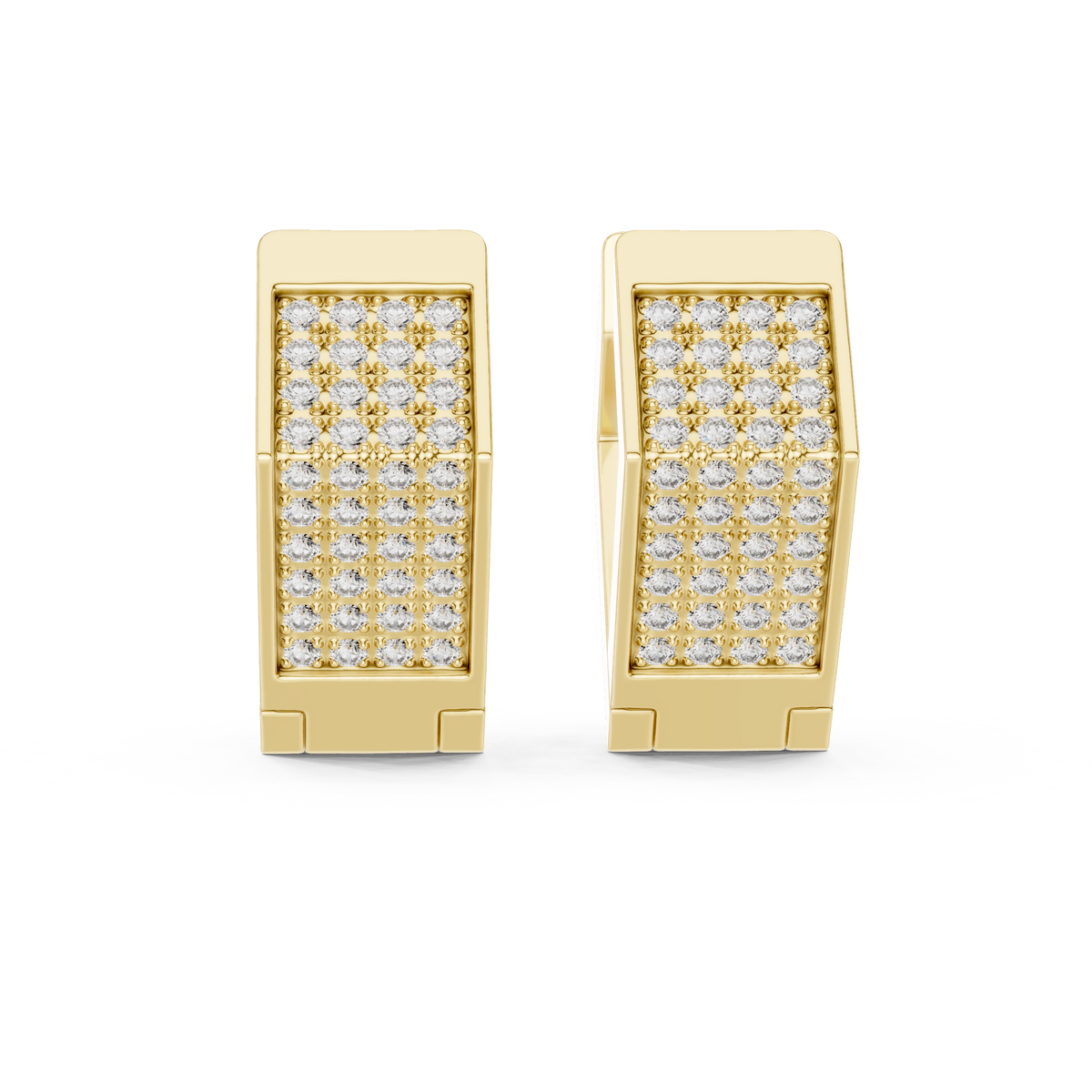 Premium Diamond Hoop Earrings | Stylish Floral Diamond Hoops in Gold