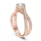 Brilliant Round Diamond with a Triple-Braided Infinity Pavé Shank