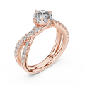 Brilliant Round Diamond with a Triple-Braided Infinity Pavé Shank