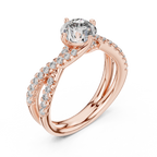 Brilliant Round Diamond with a Triple-Braided Infinity Pavé Shank
