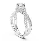 Brilliant Round Diamond with a Triple-Braided Infinity Pavé Shank