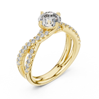 Brilliant Round Diamond with a Triple-Braided Infinity Pavé Shank
