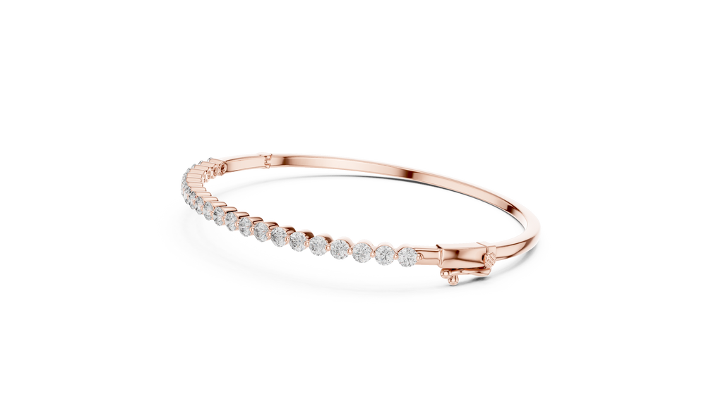 Round Cut Diamond Bangle Bracelet