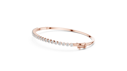 Round Cut Diamond Bangle Bracelet