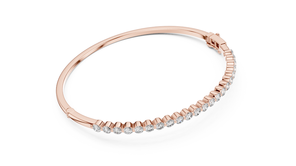 Round Cut Diamond Bangle Bracelet