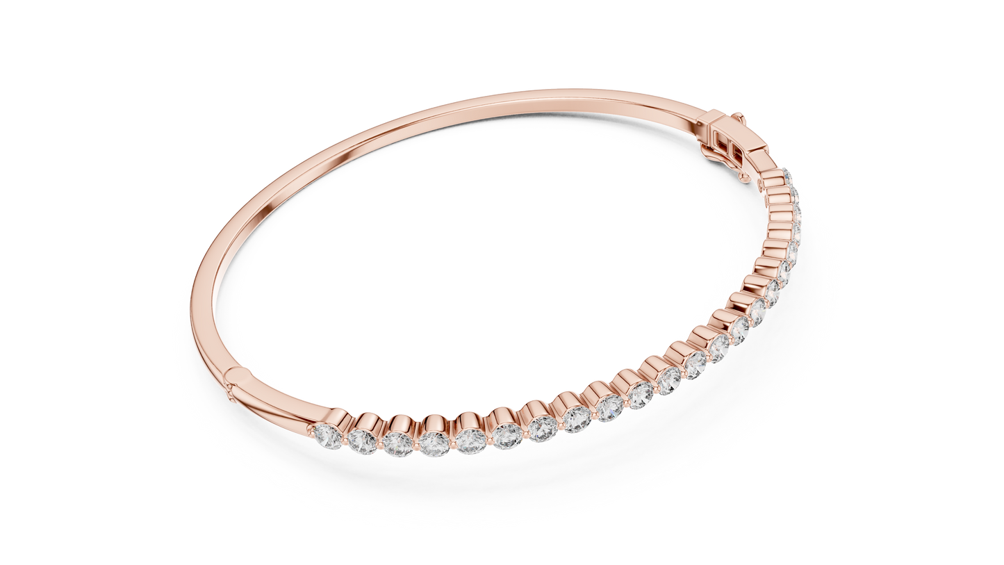Round Cut Diamond Bangle Bracelet