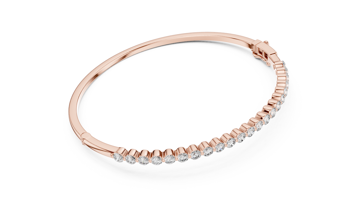 Round Cut Diamond Bangle Bracelet