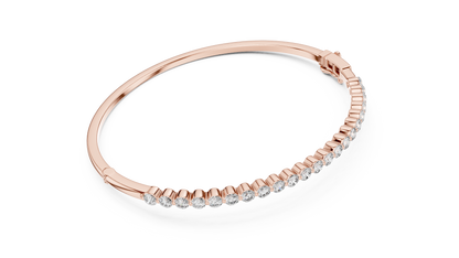 Round Cut Diamond Bangle Bracelet
