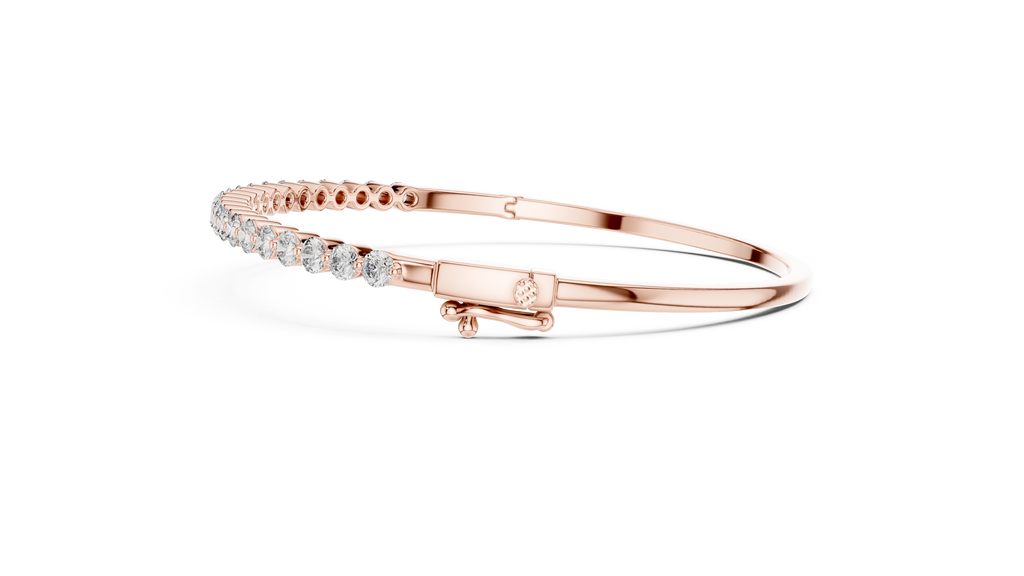 Round Cut Diamond Bangle Bracelet