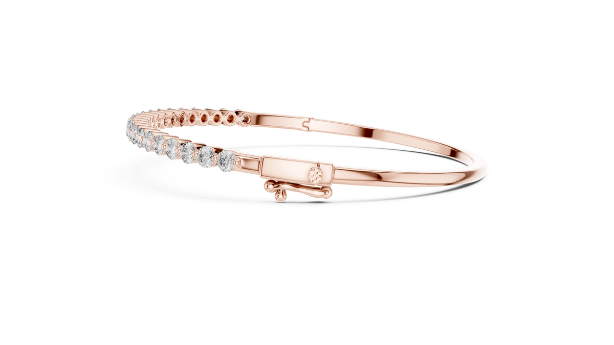 Round Cut Diamond Bangle Bracelet