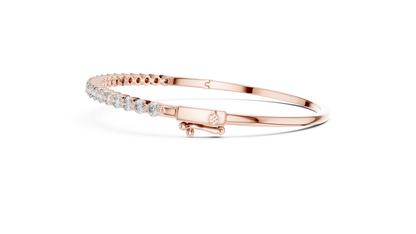 Round Cut Diamond Bangle Bracelet