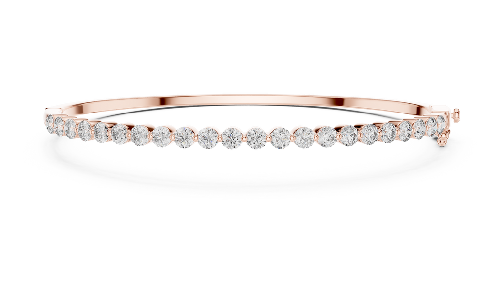 Round Cut Diamond Bangle Bracelet