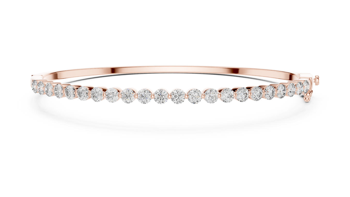 Round Cut Diamond Bangle Bracelet